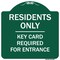 Signmission Residence-only-key Card Heavy-Gauge Aluminum Architectural Sign, 18" x 18", GW-1818-9899 A-DES-GW-1818-9899 - alternate 1